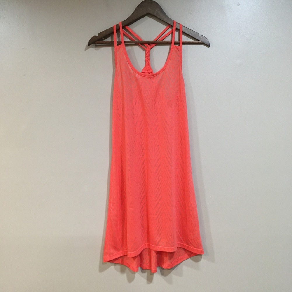Balance Collection Burnout Swim Coverup Womens S‎ Orange Neon Tropical Resort